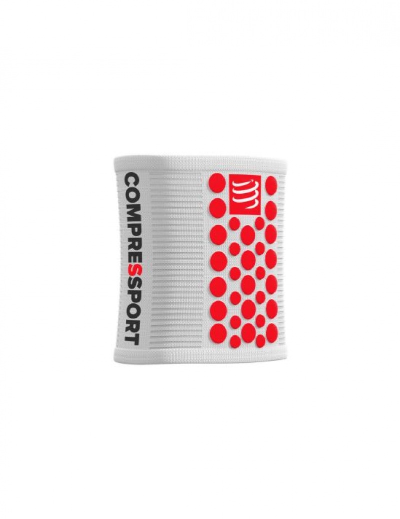 Wrist Sweatbands Compressport Sweatbands 3D.Dots Feminino Branco Vermelhas | 14268XBQP